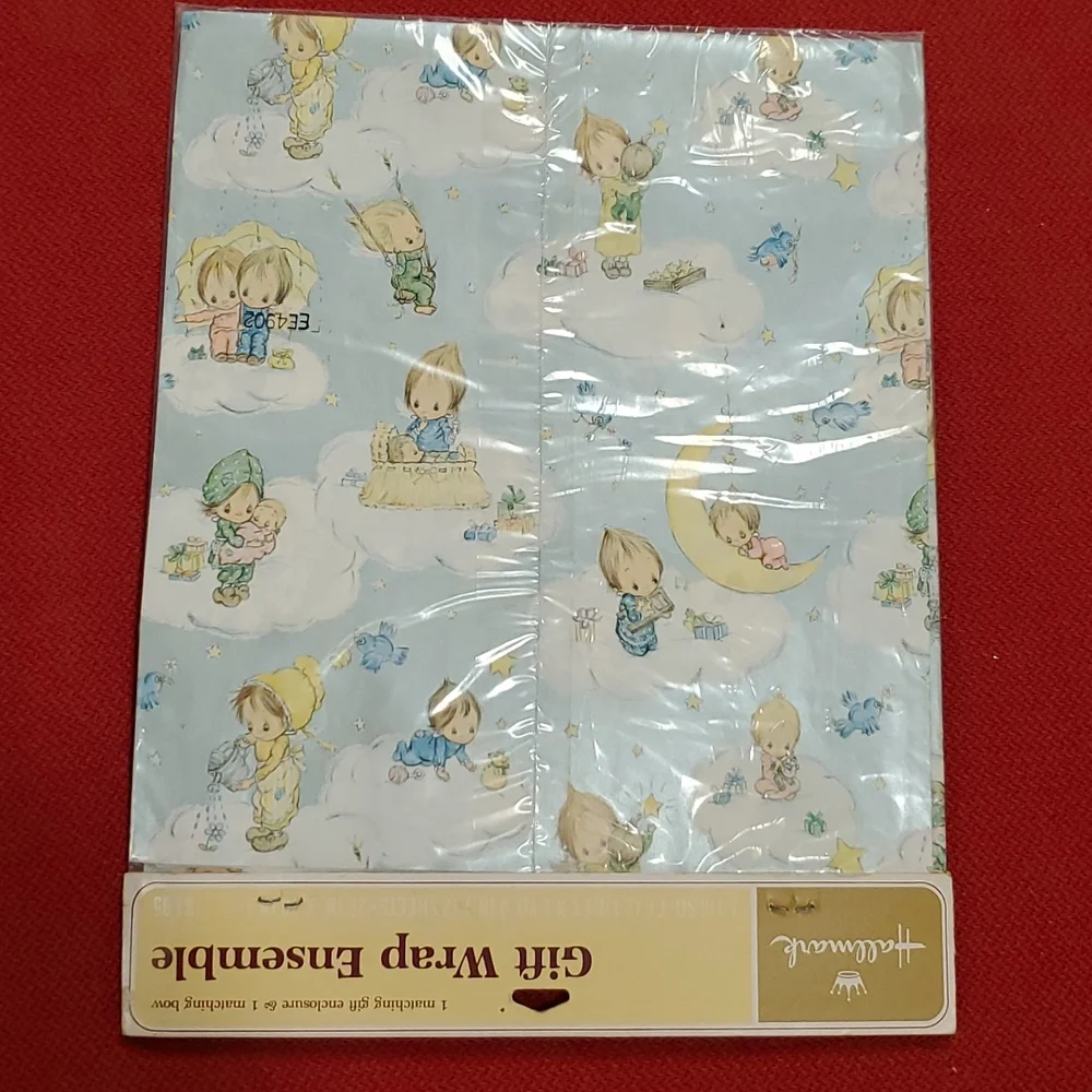 Betsey Clark HALLMARK Baby Shower gift wrap VINTAGE 70s NIP Collectible